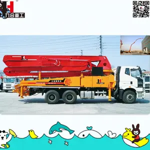 Çin JIUHE fabrika küçük Putzmeister 38 m 42 m 47 m 48 m 53 m 56 m 63 m kamyon kamyona monte edilen beton bomlu pompa satılık