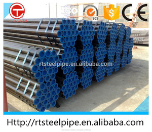 Tubo de acero de carbono a negro pintado Biselado/Plano extremos Tapa de plástico a ambos lados API - Product Image 1