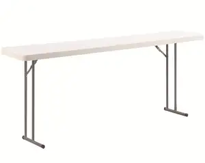 8FT Rectangle Blow Molded Lightweight Folding seminar  training Table conference table