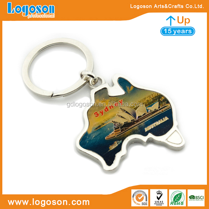 Australian Souvenirs Kangaroo Keychain - Vintage Rhombus Metal Key