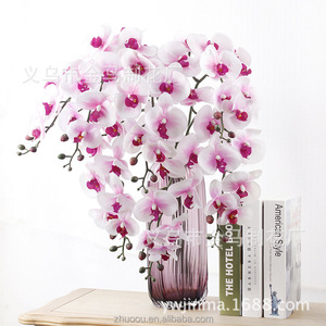 Hoa Lan Giả Màu Xanh Dương Hoa Lan Hồ Điệp Nhân Tạo Hoa Lan Giả Cảm Ứng Thật Bằng PVC Bán Buôn Trang Trí - Product Image 6