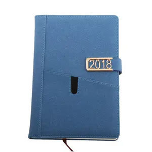 Faux leather custom logo 2021 gift diary with lock