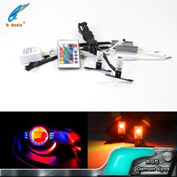 Accessoires de décoration pour voitures, lumière LED RGB, œil de diable, pour objectif de projecteur