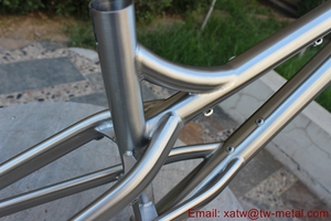 <span class=keywords><strong>Cuadro</strong></span> de bicicleta <span class=keywords><strong>MTB</strong></span> de <span class=keywords><strong>titanio</strong></span> personalizado con eje pasante de 148mm <span class=keywords><strong>Cuadro</strong></span> de bicicleta de montaña Ti Hardtail Tipo de freno de disco personalizable - Product Image 5