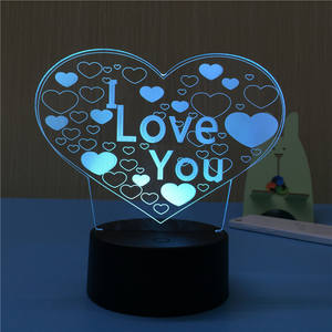 Cuore di amore Sensore HA CONDOTTO LA <span class=keywords><strong>Luce</strong></span> di Notte Per <span class=keywords><strong>Bambini</strong></span> 3D Luminaria Lampada Atmosfera Romantica Camera Da Letto Nightlight Vacanze Decorazione - Product Image 5