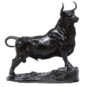 Escultura de animal para decoración al aire libre, tamaño natural, Toro de bronce para jardín de casa - Product Image 1