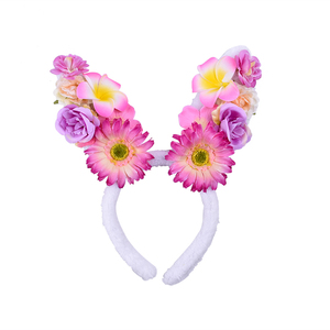 QueenBaby Tissu Doux Bébé Fille Licorne <span class=keywords><strong>Bandeau</strong></span> D'<span class=keywords><strong>oreille</strong></span> de <span class=keywords><strong>Lapin</strong></span> De Pâques Fleur Cheveux Hoop Partie D'anniversaire Bandeaux - Product Image 2
