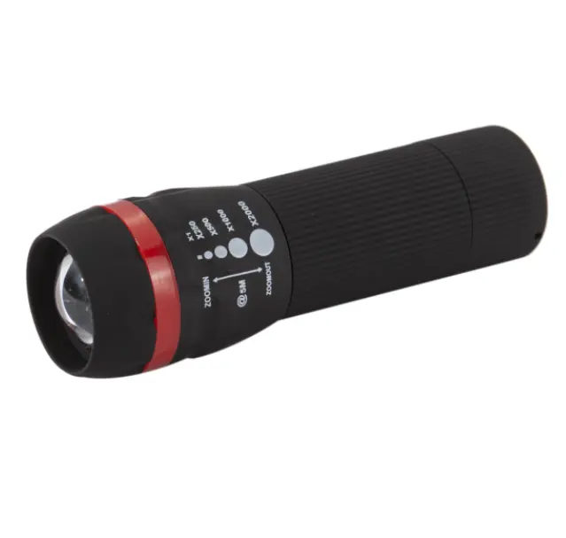 1 W LED Zoom foco linterna de plástico superventas 3 modos de enfoque ajustable LED linterna telescópica pequeña