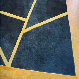 Navy Blu Geometrica Tappeto Con Glod Linea A Mano Trapuntata Tappeto <span class=keywords><strong>Tappeti</strong></span> e <span class=keywords><strong>Tappeti</strong></span> di Lusso Soggiorno - Product Image 5