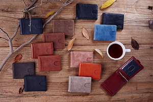 RFID חסימת Bifold אמיתי עור דק מינימליסטי קדמי כיס כסף קליפ Mens Slim ארנק - Product Image 6
