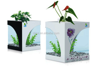 Acuario tropical Betta peces pequeños nano mini acuario Betta tanque + comida - Product Image 2