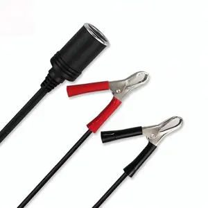 6FT 16AWG 12V 24V Female Car Cigarette Lighter Socket to Battery Alligator Crocodile Clips Connector Car Battery Extension Cable