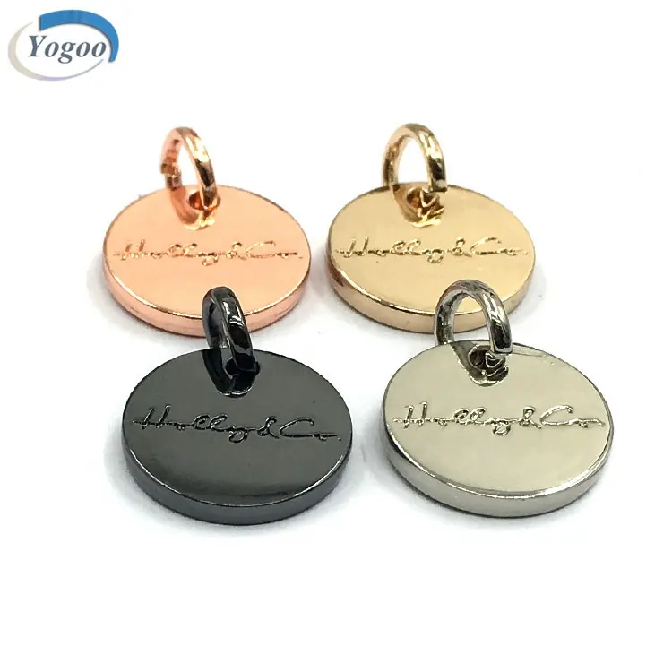 Colgante de moneda con logotipo personalizado, colgante de joyería Chapado en aleación de Zinc para collar