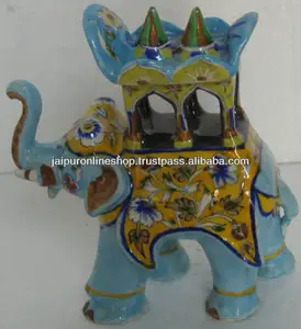 Designer Blue Pottery Home Decor Artikel, Blue Pottery Elephant