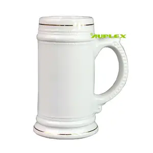 22オンスCeramic Golden Rim Beer Mug Sublimation Available