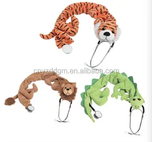 新设计狮子虎猴狗动物软毛绒动物听诊器盖/毛绒玩具听诊器盖