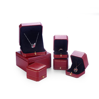 Vente d'usine Tongxing, boîte à bijoux en cuir PU rouge de style Shenzhen, boîtes recyclables faites à la main