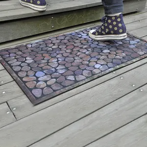 3D Modern Design Easy Clean Flocking Rubber Backed Printed Anti Slip Floor Entrance Sublimation Custom Outdoor Door Mat