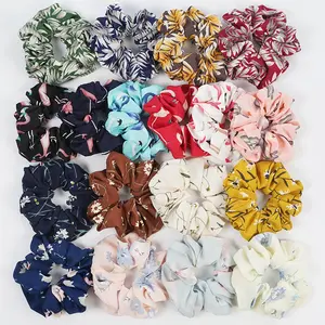 Good Quality Scrunchies Wholesale Chiffon Hair Scrunchies 10cm Bulk Elastic Hair Tie Girls Ponytail Holder