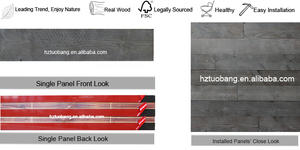 Trang trí nội thất tự dính tấm Tường Gỗ 3D gạch tường gỗ vỏ và dính tường gạch - Product Image 6