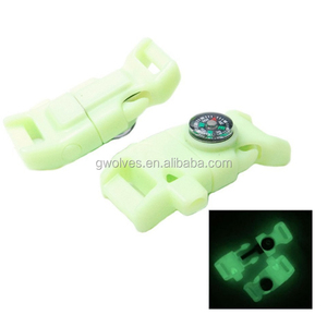 Outdoor Plastic Paracord Whistle Buckles Flint Fire <strong>Starter</strong> Compass Buckle - Product Image 3