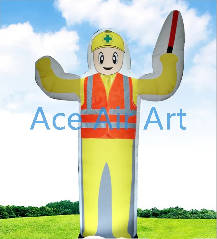 Free Design Advertising Inflatable Stand Fireman sign decoration Inflatable LED pillar light