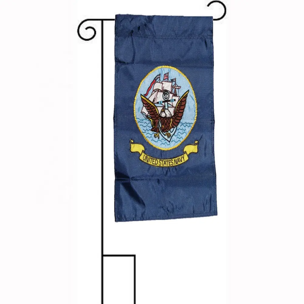 12X18 Geborduurde Us Navy Schip Embleem Mouwen Tuin Vlag