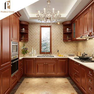 高級コンプリートキッチンキャビネットセット高品質アメリカ無垢材キッチンキャビネット - Product Image 3