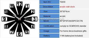 Fancy Tường Trang Trí Đồng Hồ 3D Acrylic Treo Tường Đồng Hồ Thời Gian Trung Quốc Nhỏ Ý Tưởng Sản Xuất - Product Image 5