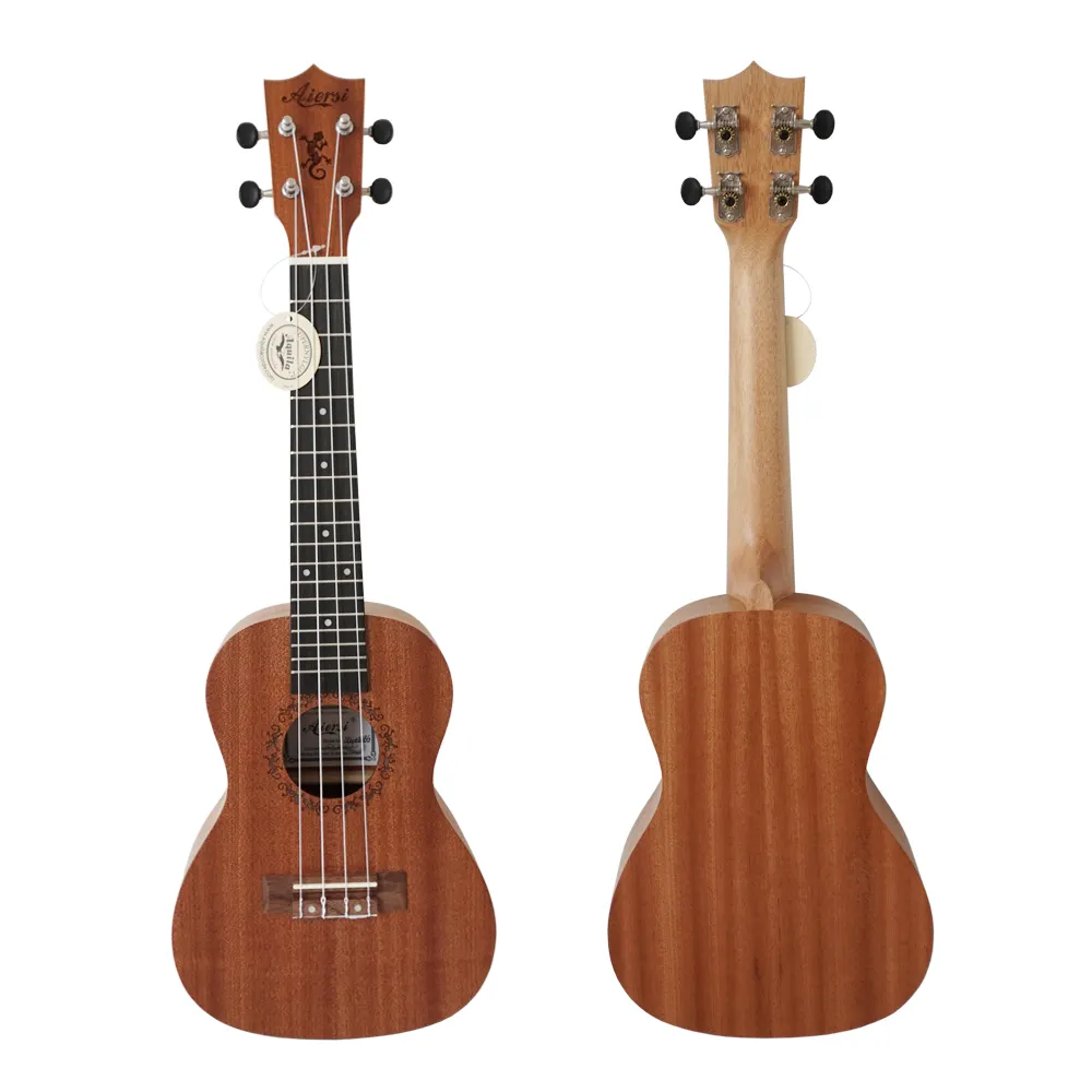 Aiersi ब्रांड 24 इंच गिटार कॉन्सर्ट महोगनी Ukelele यात्रा हवाई गिटार स्ट्रिंग साधन बिक्री के लिए कस्टम कीमत OEM ODM