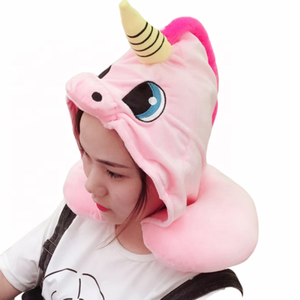 Thiết Kế Mới Unicorn Cartoon <span class=keywords><strong>U</strong></span> Hình Gối Mềm Tùy Chỉnh Plush Trùm Đầ<span class=keywords><strong>u</strong></span> Trẻ Em Cổ Du Lịch Gối - Product Image 2