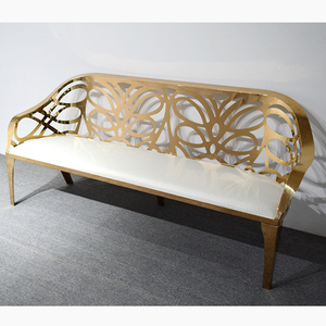 LC07 Divano a 3 Posti per Sala d'Attesa, Poltrona Dorata - Product Image 1