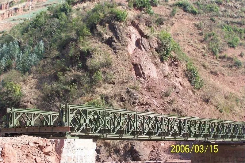 Single lane bailey bridge HD 200  reinforced steel galvanized for vehicles passing truss from China manufacturing