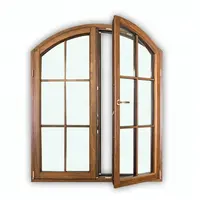 डबल ग्लेज़िंग alu-पहने लकड़ी खिड़की ग्रिल के साथ कट्टर आकार हार्डवेयर टिकाऊ खिड़की