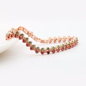 Teemi 2015 nuevo oro de Rose plateado clásico Roma 3Row Multi Cubic pulsera circón pavimentada Mujeres Moda Nupcial joyería - Product Image 2