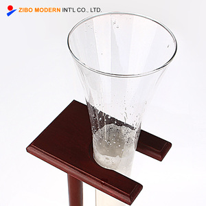 Vaso transparente para <span class=keywords><strong>cerveza</strong></span>, vaso largo con soporte de madera, venta al por mayor - Product Image 4