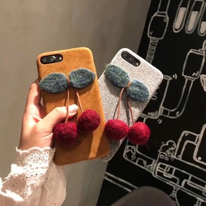 En gros En Peluche Cerise Fruits Conception Flanelle Téléphone Cas Pour iPhone X 8 8 plus 7 7 plus 6 6 S - Product Image 3