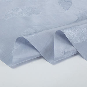 Moda viskon keten pamuk karışımı yaprak desen jakarlı kumaş elbise için - Product Image 2