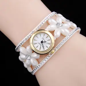 Montre-bracelet pour femmes, avec perles colorées, vente en gros, nouvelle collection