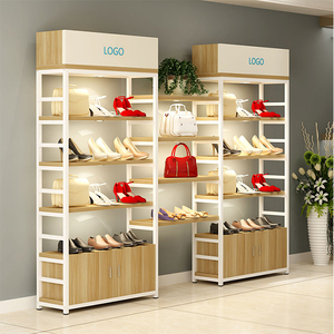 Bán lẻ hiện đại <span class=keywords><strong>Fancy</strong></span> cửa hàng kim loại gỗ Kệ hiển thị rack/Túi hiển thị gỗ giá kệ - Product Image 2