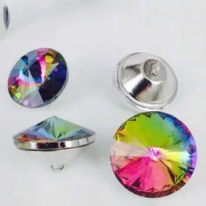 Botones de diamante para decoración de sofá, Cristal AB, 18MM, 20MM, 22MM, 25MM, 30MM, 35MM, 40MM y 45MM, venta al por mayor