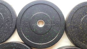 Power Training Crumb Hi Temp Bumper <strong>Rubber</strong> <strong>Weight</strong> <strong>Plate</strong> Black with Color Star Customized Logo - Product Image 3