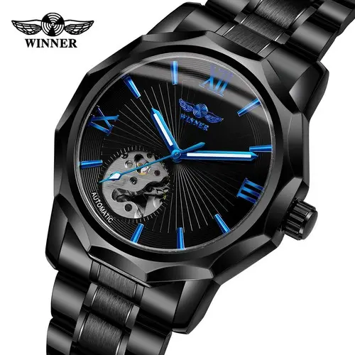 2024 T-Winner bien diseñado Acero inoxidable minimalista automático reloj de hombre logotipo del cliente