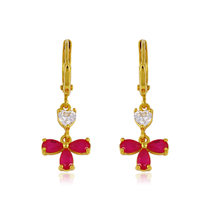 Xuping Dubai 24K color oro aleación de cobre joyas de imitación estilo <span class=keywords><strong>inimitable</strong></span> strass aretes para mujeres - Product Image 3