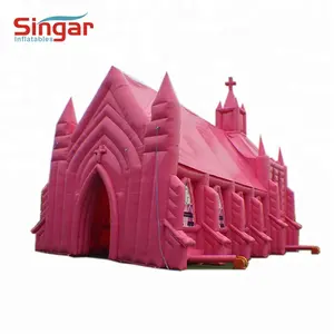 价格优惠大型充气粉色婚礼教堂帐篷出售