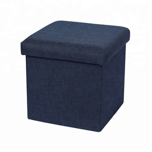 Bailey linen vải vuông gấp lưu trữ Ottoman Phân - Product Image 3