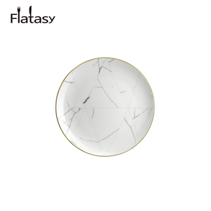 Vendita calda del commercio all'ingrosso di lusso a buon mercato bordo in <span class=keywords><strong>oro</strong></span> bianco marmo modelli di ceramica rotondi caricatore <span class=keywords><strong>piatti</strong></span> <span class=keywords><strong>set</strong></span> per la festa nuziale <span class=keywords><strong>e</strong></span> hotel - Product Image 3