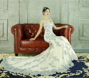 RSM66387 Robe de mariée <span class=keywords><strong>en</strong></span> dentelle sur mesure, élégante robe de mariée de style africain, robe de mariée sirène - Product Image 2