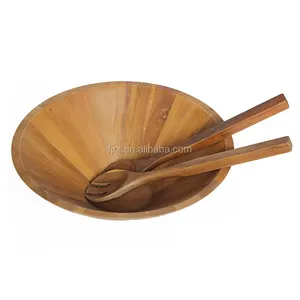 Acacia Hout 3Pc Salade Set, Kom Lepel En Vork