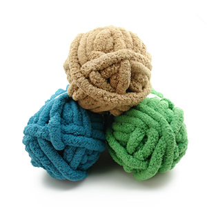 Grosir 100% poliester Chenille benang Chunky pola celup kekuatan tinggi untuk selimut rajut